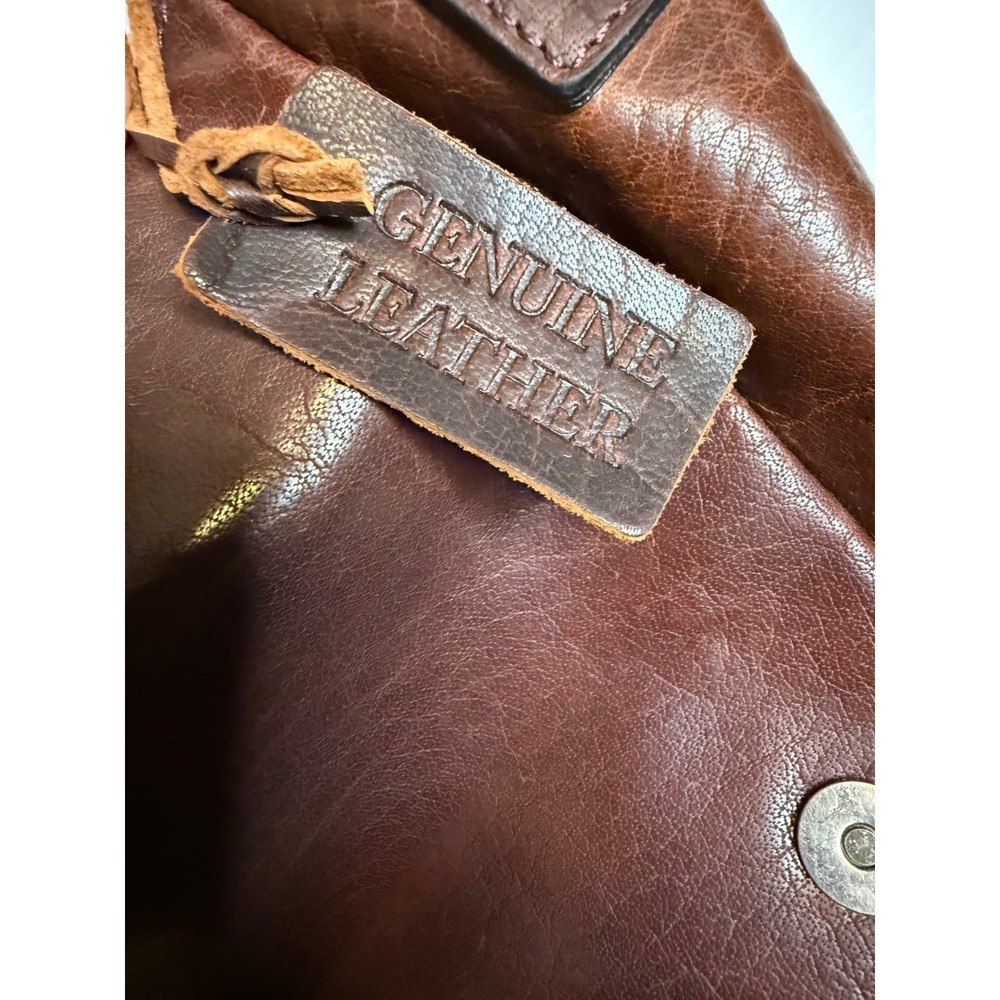 Unbranded Brown Genuine Leather Messenger Bag Crossbody Laptop Tech Satchel - Picture 4 of 8
